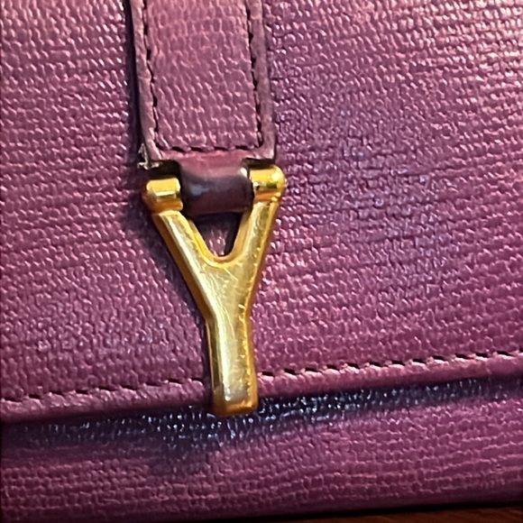 YSL Yves Saint Laurent "Y" 6-ring Leather Key Case in Purple w Gold Hardware EUC - Picture 4 of 17